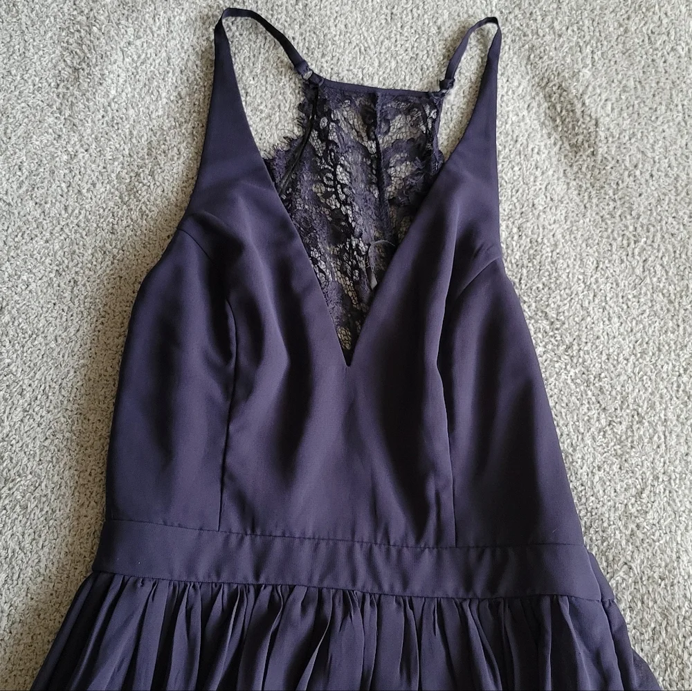 Lulus Midnight Blue Lacy Back Maxi Dress Size Med - Picture 5 of 10